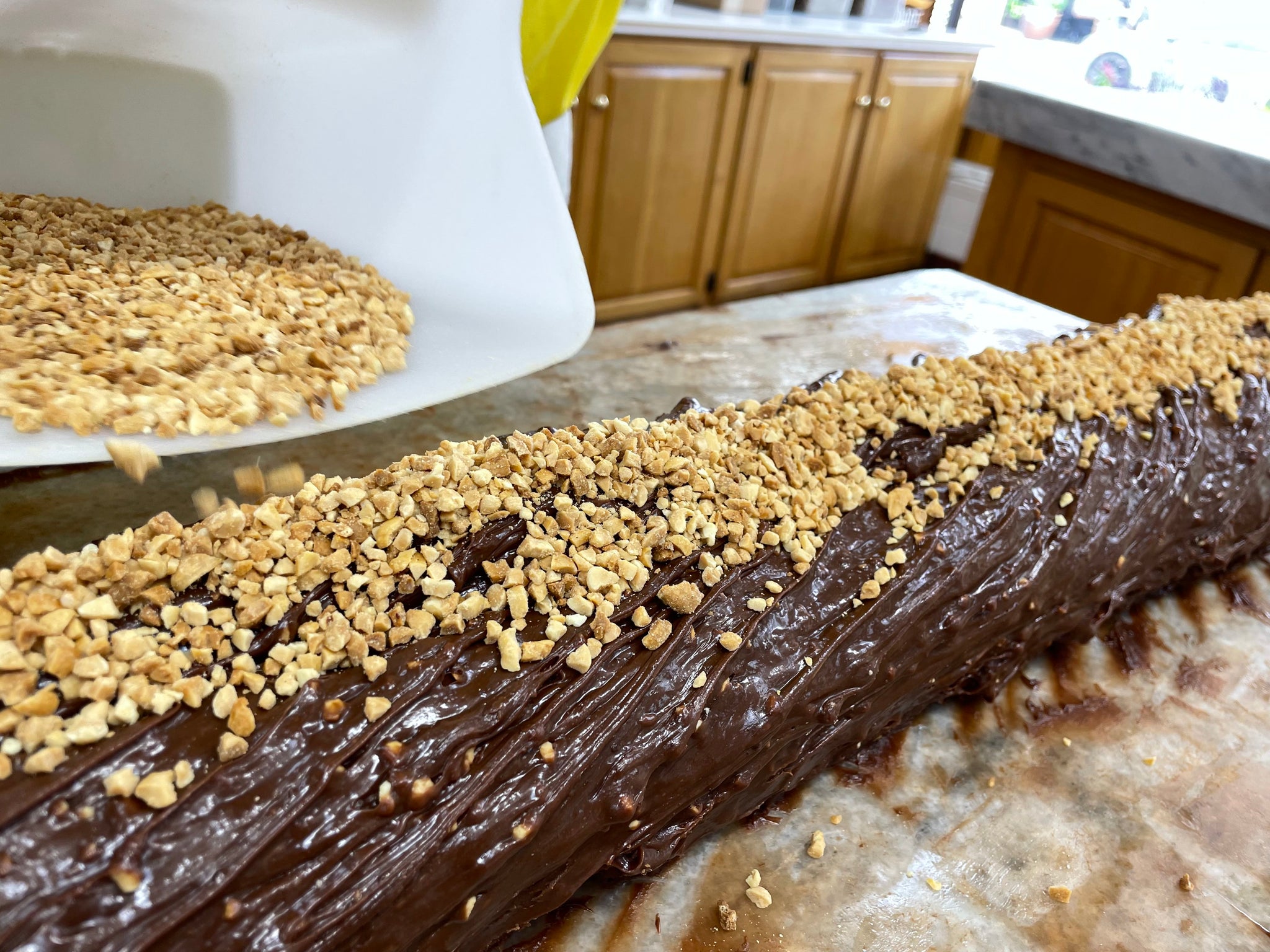 Dark Chocolate Peanut Butter Crunch Fudge