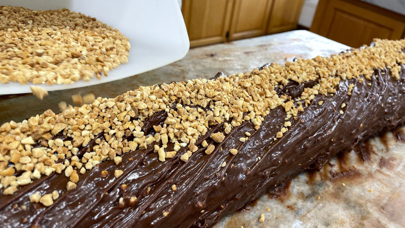 Dark Chocolate Peanut Butter Crunch Fudge