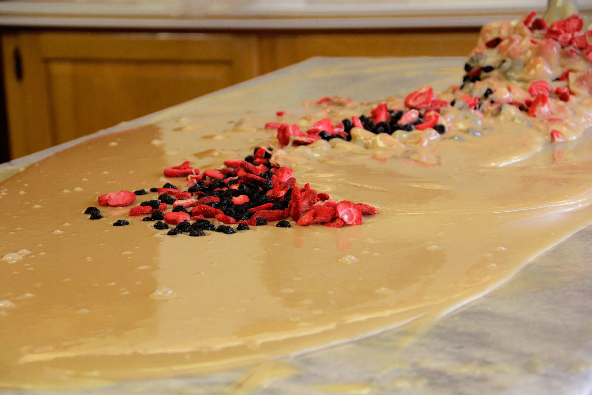 Red, White & Blueberry Cheesecake Fudge